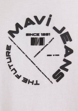 Mavi Jeans S?rt Bask?l? Beyaz Tisort  фото 7