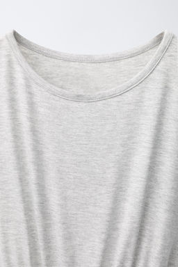 CAMISETA FLUIDA FAJ?N / Gris vigor? - Zara фото 4