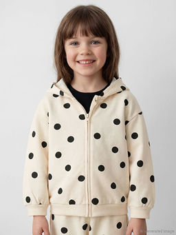 Kap??onlu K?z ?ocuk Fermuarl? Sweatshirt