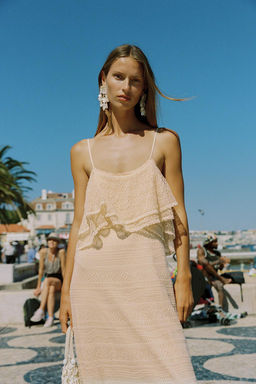 POINTELLE KNIT RUFFLED DRESS - Zara фото 14