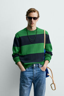 JERSEY JACQUARD RAYAS AARON LEVINE X ZARA / Azul?n  фото 2