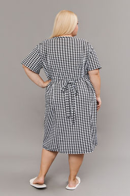 Халат домашний на молнии больших размеров Х-01 гусиная лапка