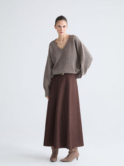 V Yaka Oversize Kad?n Triko Kazak