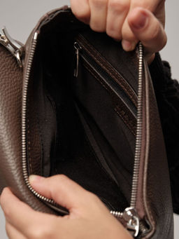 Сумка кожаная на плечо Deboro 31069 коричневый торф