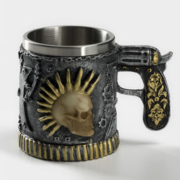 Кружка «Панк.Череп. Хэллоуин», 400 мл, нержавеющая сталь, серебристая