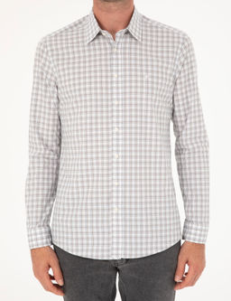 Серая зауженная рубашка с длинным рукавом - Cacharel фото 6