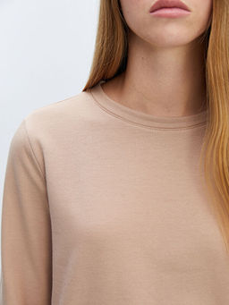 Bisiklet Yaka Kad?n Kal?n Sweatshirt Tunik