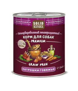 Solid Natura Premium д/соб. Потрошки говяжьи 0,24 кг. ж/б ЦБ-00003344