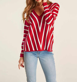 Пуловер, красно-белый - Heine фото 5