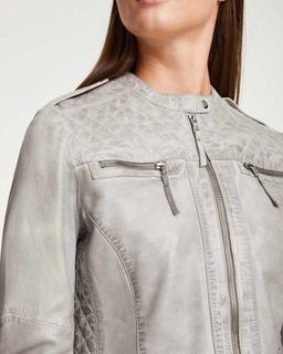 Кожаная куртка, светло-серая - Heine фото 6