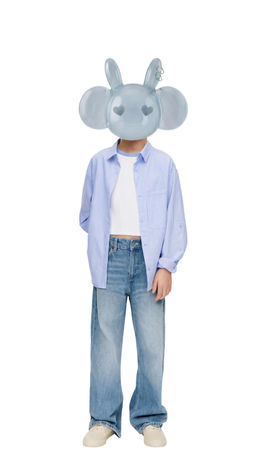 PACK CAMISA RAYAS CON CAMISETA RIB CUELLO CONTRASTE / Azul