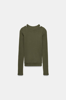 CAMISETA RIB DOBLE / Khaki - Zara фото 6