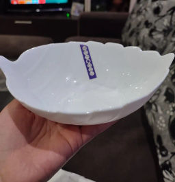 Салатник из белой стеклокерамики с рельефным рисунком Asti Лист 17.8см 0001D10/50-SK - Delta фото 7