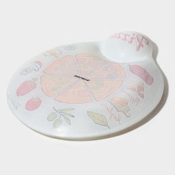 Блюдо с соусником Доляна «Пицца», 22×19.4 см, стекло