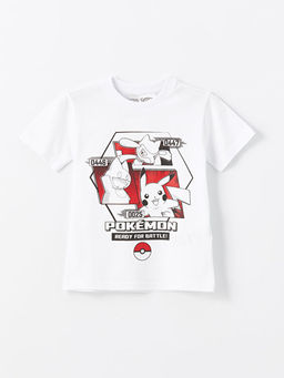 Bisiklet Yaka Pokemon Bask?l? K?sa Kollu Erkek ?ocuk Ti??rt