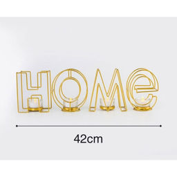 Подсвечник металлический на 4 свечи TAKE IT EASY, Home, 13.5×42 см, золото