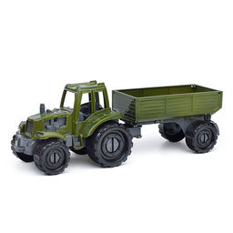 Трактор "Иван" с бортовым прицепом Военный