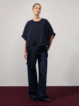 Футболка оверсайз из плотного хлопка / Zarina  фото 2