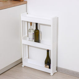 Стойка напольная, 3-х секционная, на колёсиках, белая