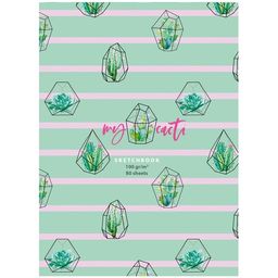 Скетчбук А5 80л., тв.обл. "My cacti" (С5т80_лм 9663, BG) матовая ламинация