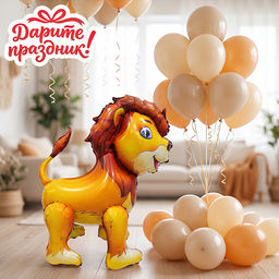 Интерьерное украшение Фигура-шар "Львенок" 62см