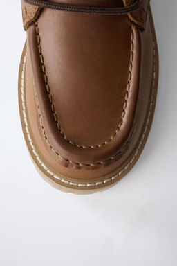 LINED LEATHER ANKLE BOOTS - Zara фото 7