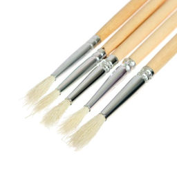 Набор кистей для рисования, коза, 5 штук: № 1, 2, 3, 4, 5, круглые, деревянная ручка, международный размер