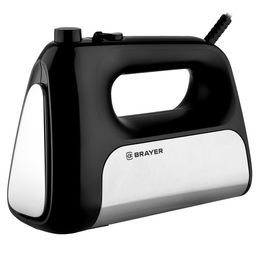 Миксер BRAYER 1303BR-BK, ручной, 500 Вт, 5 скоростей, 2 пары насадок, турборежим, чёрный