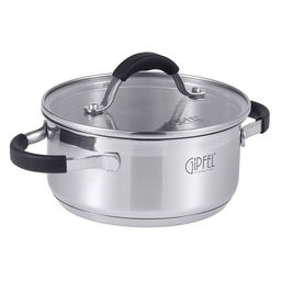 1732 GIPFEL Кастрюля METROPOLE 1,4л/16x7,5см, нержавеющая сталь 18/10, стеклянная крышка