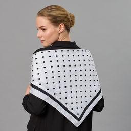 Платок 68х68 Горошек, цвет белый