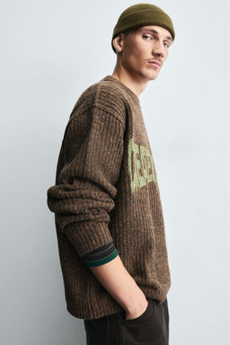 RIBBED SLOGAN SWEATER - Zara фото 6
