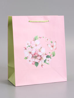 Пакет подарочный ламинированный «Цветочная бабочка», 18×22.3×10 см