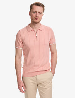 Somon Slim Fit %100 Pamuk Fermuarl_ Polo Yaka Triko Ti__rt