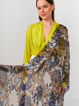 Большой мягкий очень нежный двусторонний палантин в стиле арт-деко