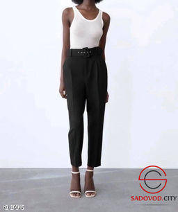 Брюки женские прямые с ремнем