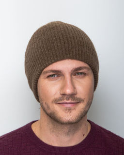 Шапка двойная из пуха яка UL коричневая