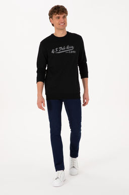 Erkek Bisiklet Yaka Regular Fit Siyah Sweatshirt - U.s. polo assn фото 4