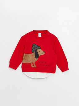 Bisiklet Yaka Uzun Kollu Bask?l? Erkek Bebek Sweatshirt ve Pantolon 2li - Waikiki фото 2