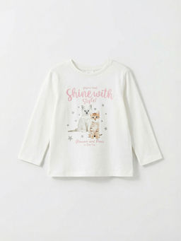 Bisiklet Yaka Bask?l? K?z Bebek Pijama Tak?m