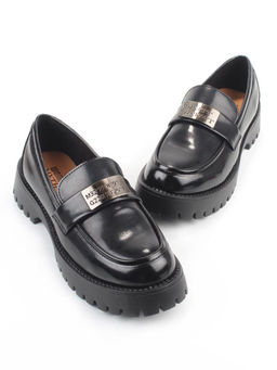 03-S77-49 BLACK Лоферы женские (натуральная кожа)