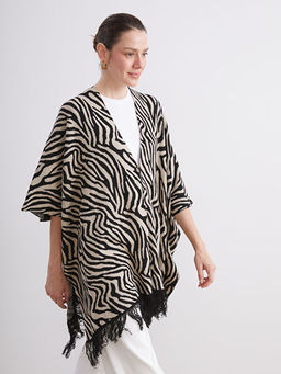 Leopar Desenli Oversize Kad?n Triko Pan?o