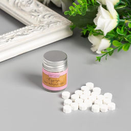 Цена за 2 шт. Сургуч в гранулах в баночке Восьмигранник белое облако 9 гр 4,5х3х3 см