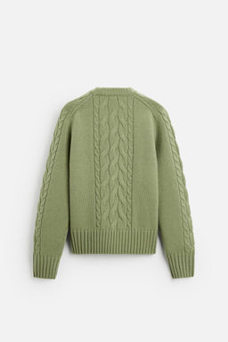 TEXTURED CABLE-KNIT SWEATER - Zara фото 8