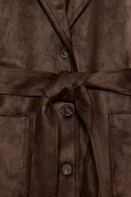 FAUX SUEDE JACKET WITH BELT - Zara фото 10