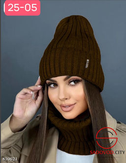 Зимний набор шапка и снуд из теплого флиса