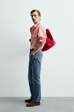 CAMISA FLUIDA REGULAR FIT BOLSILLOS AARON LEVINE X ZARA / Rosa tiza  фото 4