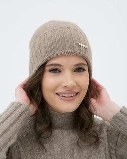 Шапка из кашемира 04247 капучино