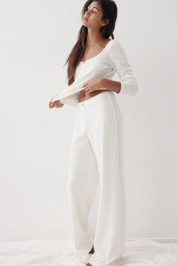 Pijama en pointelle de algod?n - H&m фото 4