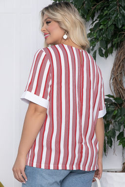 Блуза Латея (красно-белая) Б10577 - Lt collection фото 2