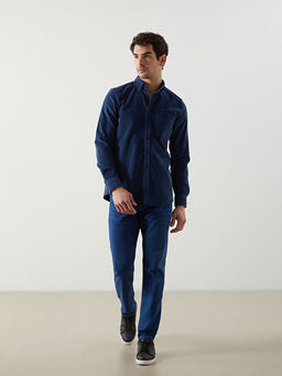 Regular Fit Uzun Kollu Kadife Erkek G?mlek